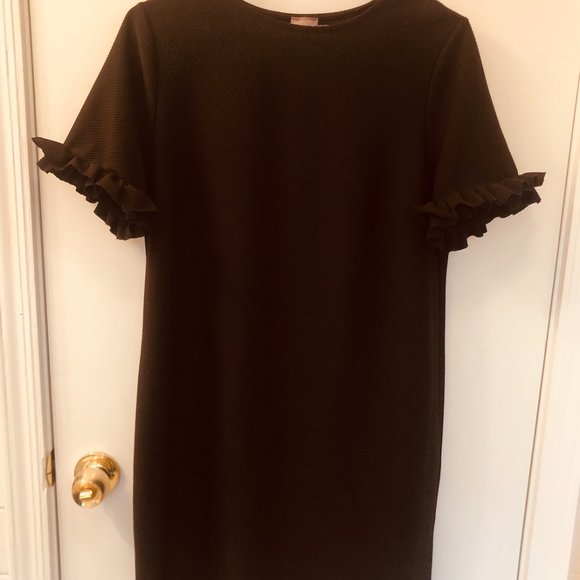 ASOS Textured Shift Dress with Puff Ball Sleeve - Picture 2 of 3